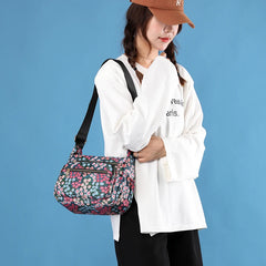 Floral Printed Nylon Crossbody Bag for Women