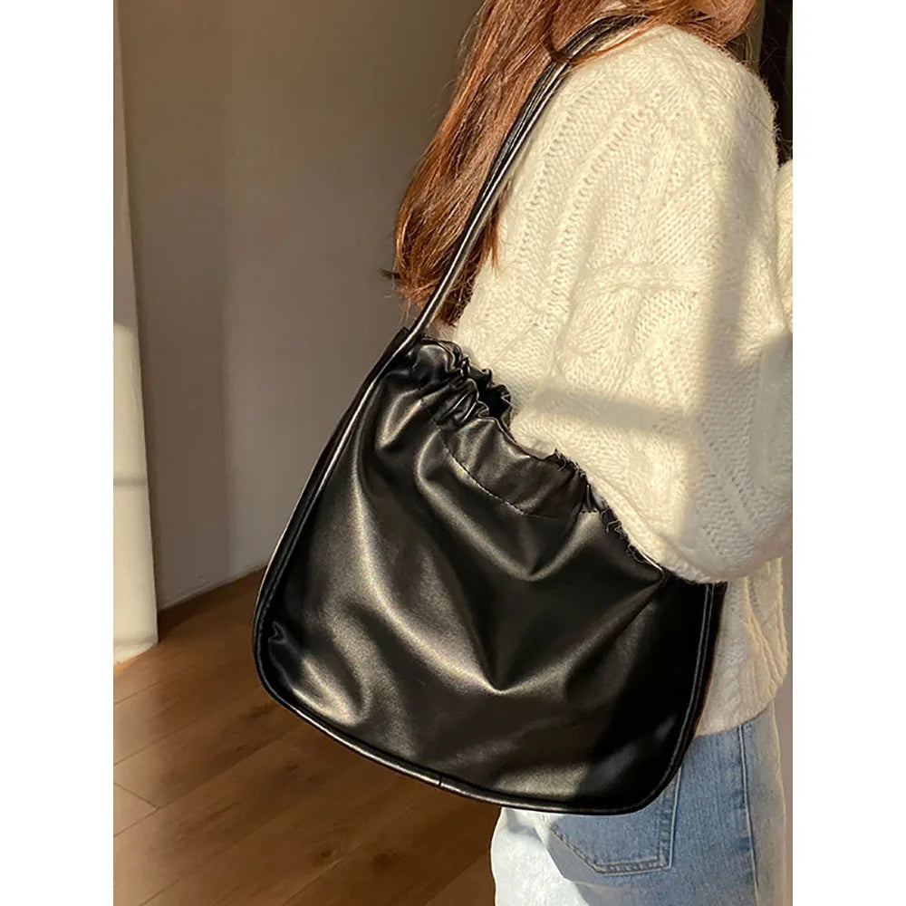 Women Handbags Large Capacity High Tote Solid Commuter Shoulder Bags