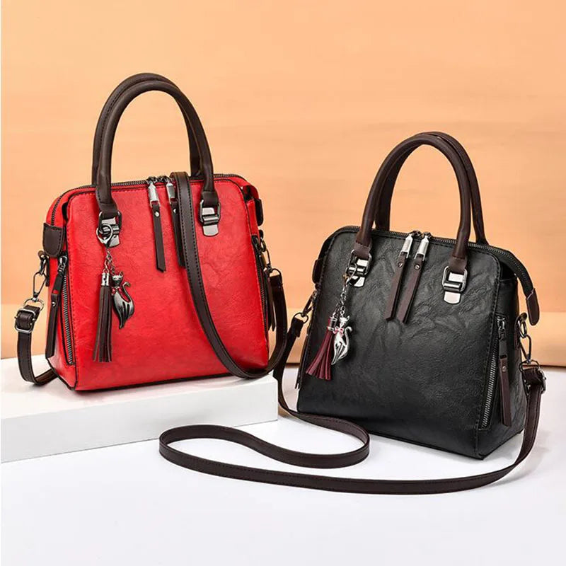 Women Tote Bag Fringed Shoulder Bags High Leather Messenger Bag Satchels