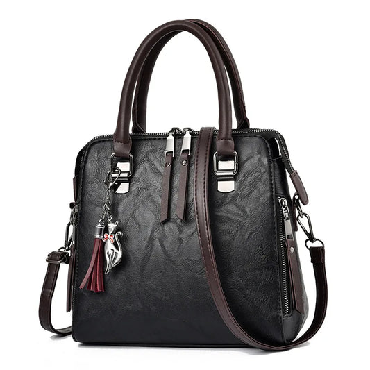 Women Tote Bag Fringed Shoulder Bags High Leather Messenger Bag Satchels