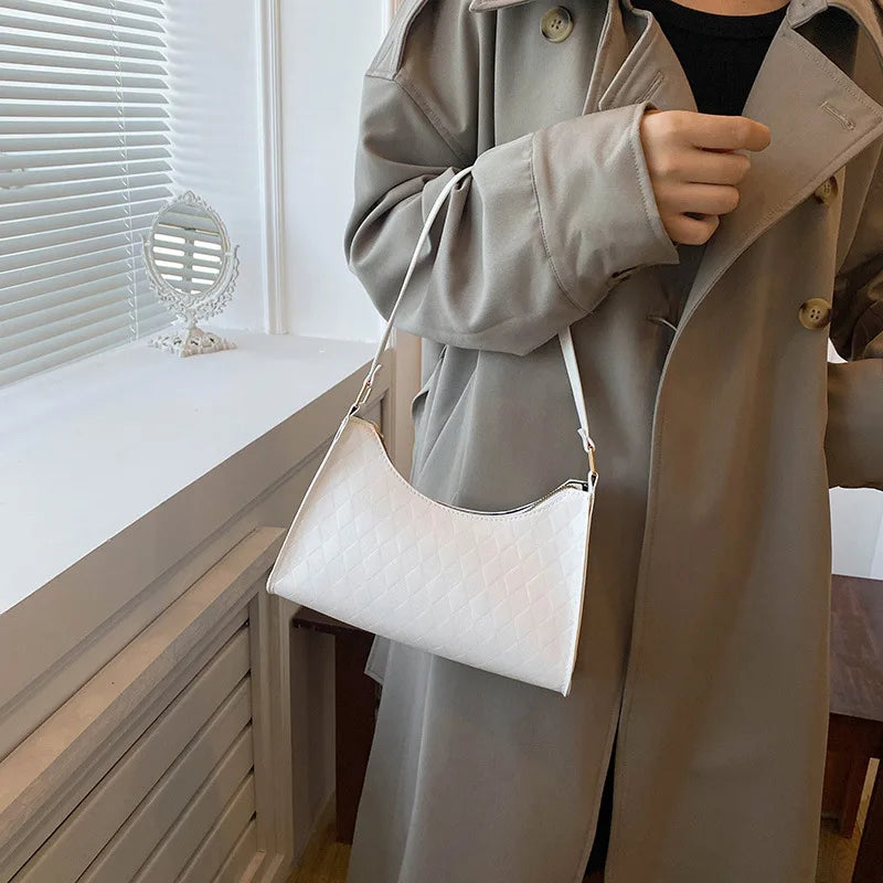 Women PU Leather Shoulder Bag Retro Zipper Hobos Casual Armpit Shopping