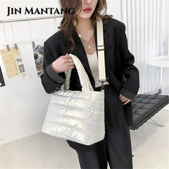 Padded Down Shoulder Bags for Women Large Capacity Tote Crossbody Bag