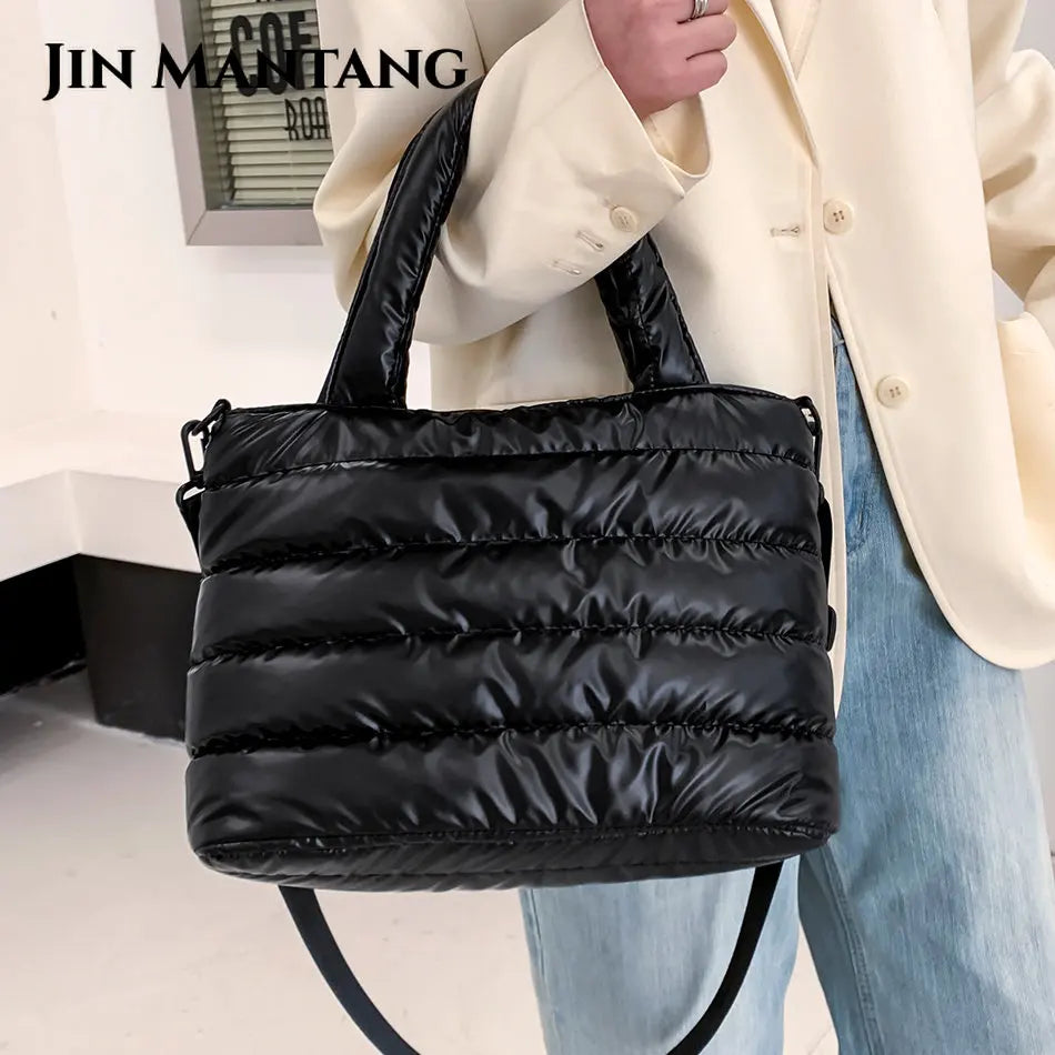 Padded Down Shoulder Bags for Women Large Capacity Tote Crossbody Bag