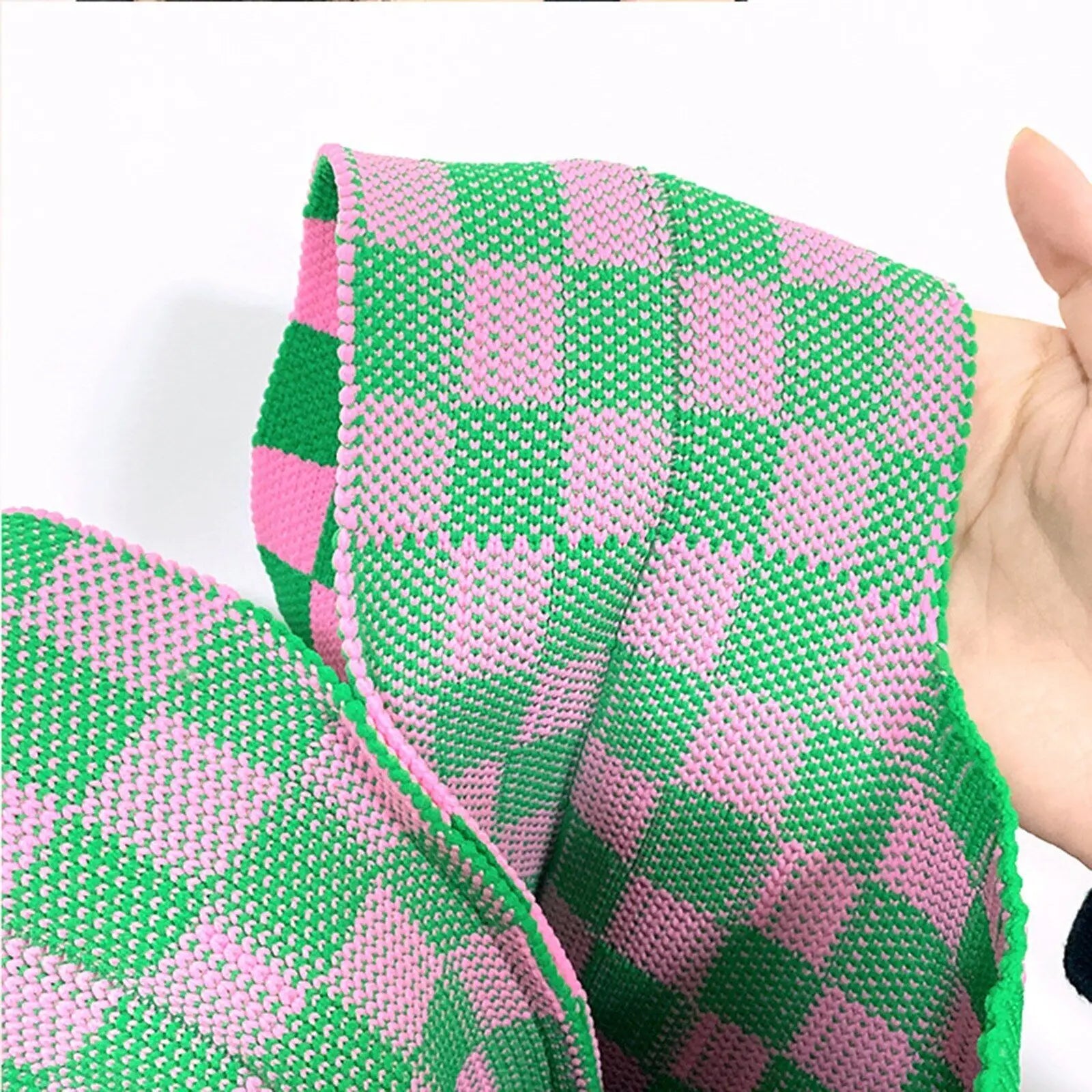 Checkered Tote Shoulder Bags Retro Weave Plaid Handbags Contrast Striped