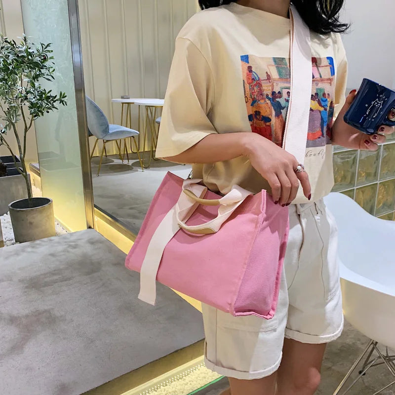 Large Capacity Canvas Shoulder Handbag for Women