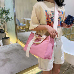 Large Capacity Canvas Shoulder Handbag for Women