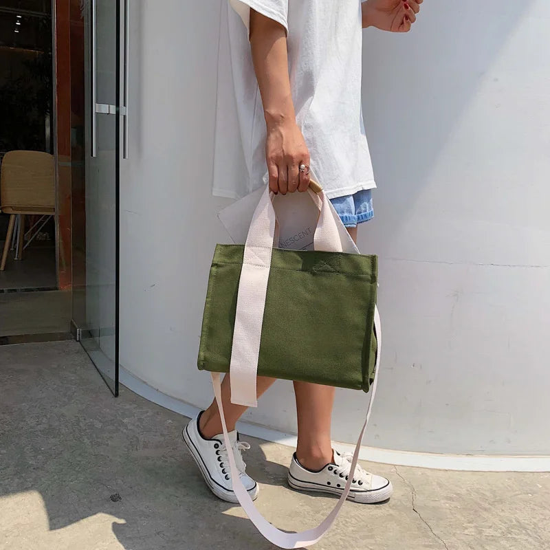 Large Capacity Canvas Shoulder Handbag for Women