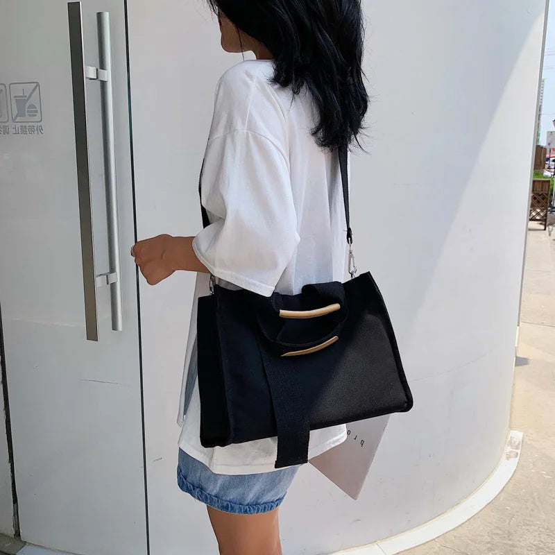 Large Capacity Canvas Shoulder Handbag for Women