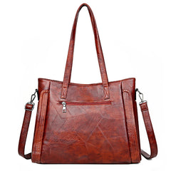 High Leather Tote Bag Large Capacity Shoulder Handbag