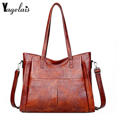 High Leather Tote Bag Large Capacity Shoulder Handbag