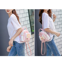 Mini Soft Leather Backpack for Women Multi-Function Small Shoulder Bag