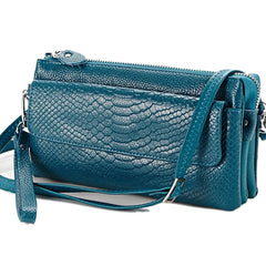 Leather Messenger Bag Zipper Crossbody Clutches Handbags Pouch