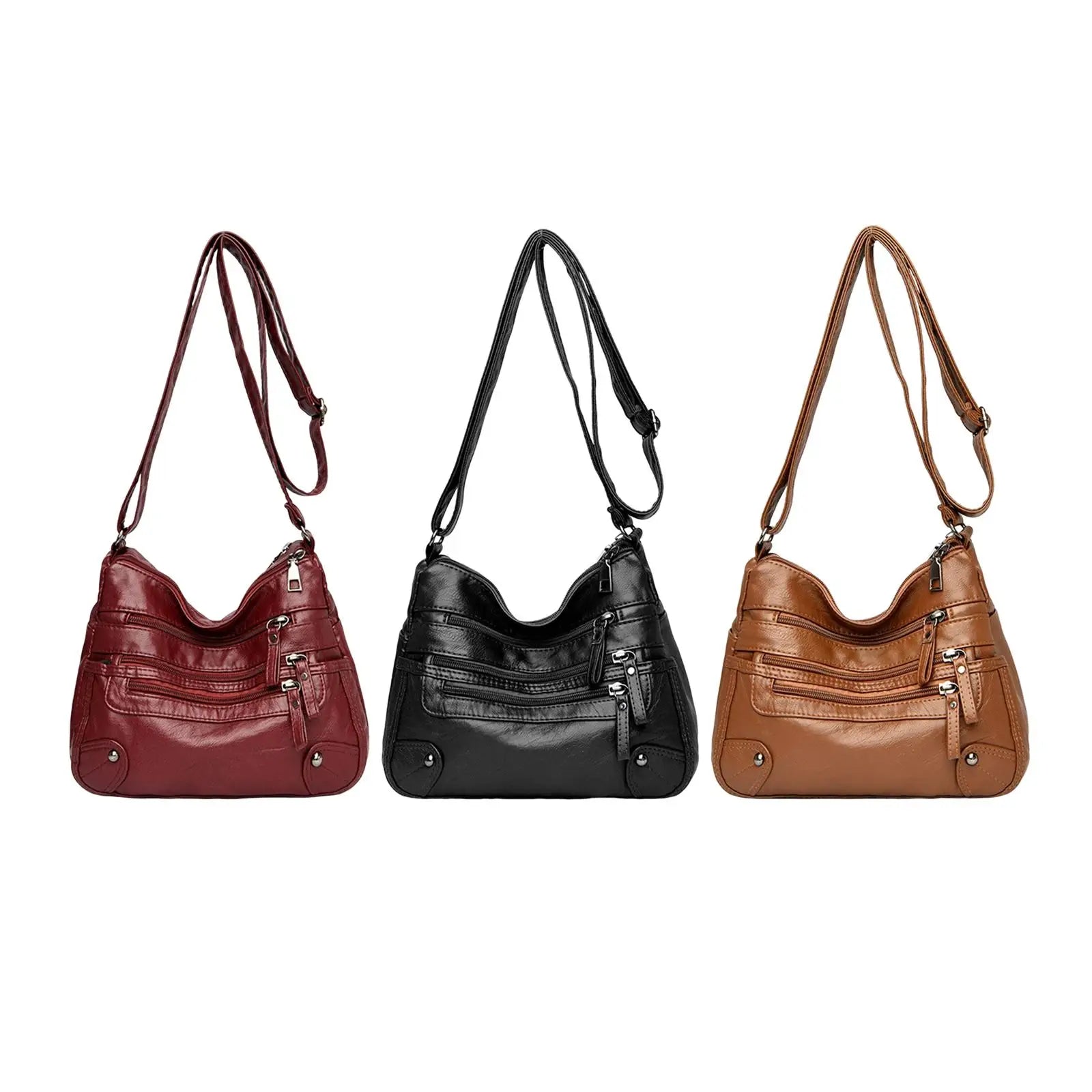 Women Leather Shoulder Bag Big Capacity Layer Shopping Bag