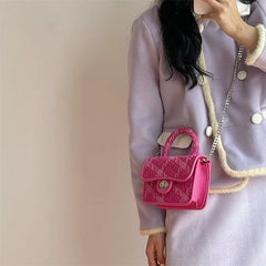 Women Lock Shoulder Bags Handbag Chain Small Large Square Bag