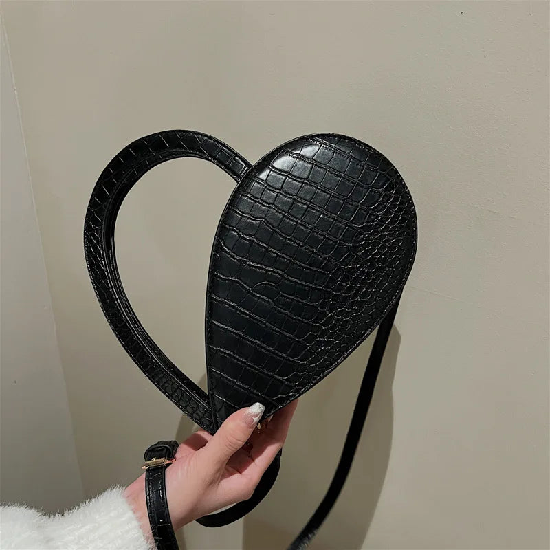 Vintage Heart Shape Shoulder Messenger Bag Crossbody PU Leather