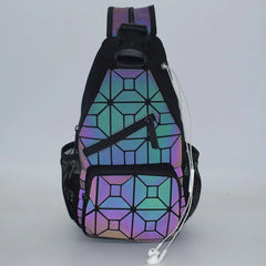 Luminous Hologram Geometric Messenger Bag