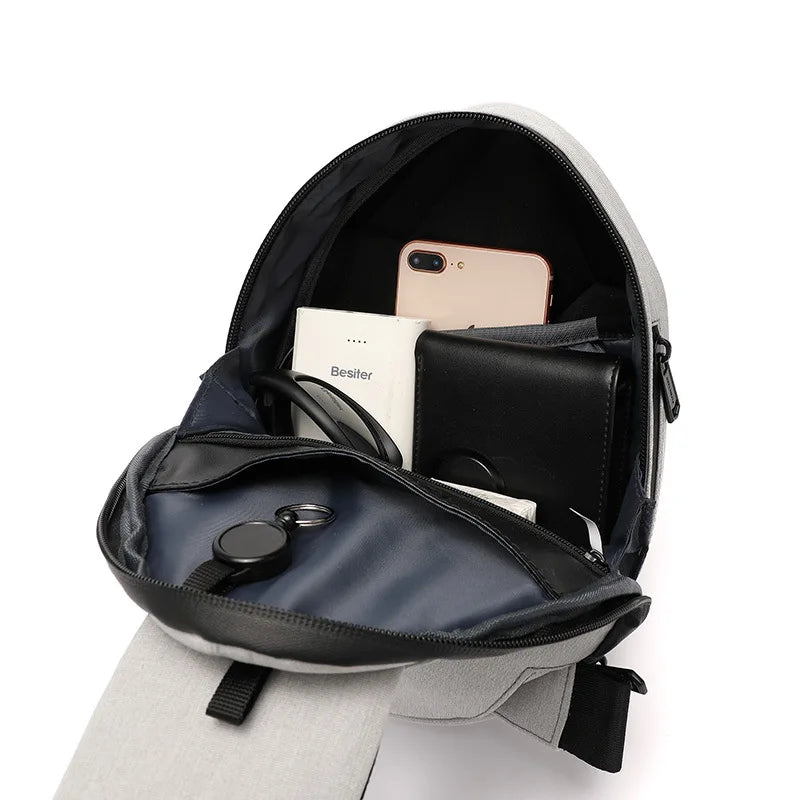 Women Men Waist Pack Sling Backpack Hard Shell Chest Cycling Bag