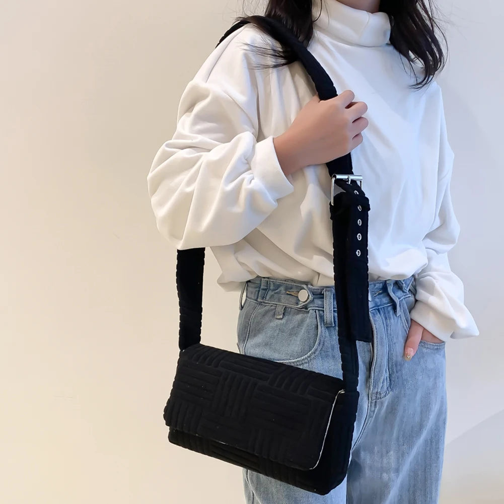 Women Messenger Bag Casual Small Square Satchels Soft Cloth Portable
