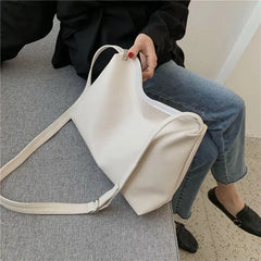 Women Messenger Bag Large Capacity Casual Tote Soft PU Leather Handbag
