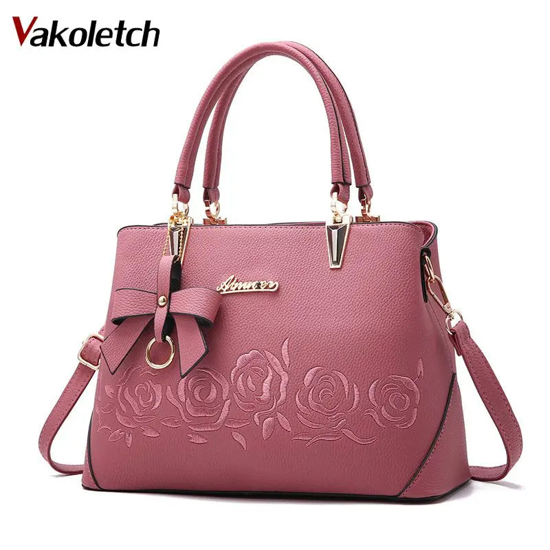 Vintage Leather Women Messenger Bag Top-Handle Purse Wallet Handbag