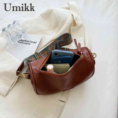 Women PU Leather Messenger Bag Adjustable Strap Crossbody Travel Bag