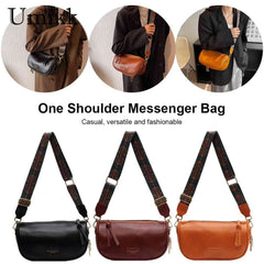 Women PU Leather Messenger Bag Adjustable Strap Crossbody Travel Bag