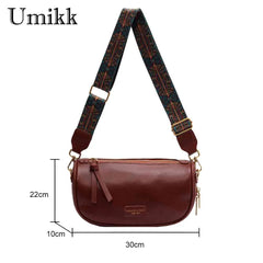 Women PU Leather Messenger Bag Adjustable Strap Crossbody Travel Bag