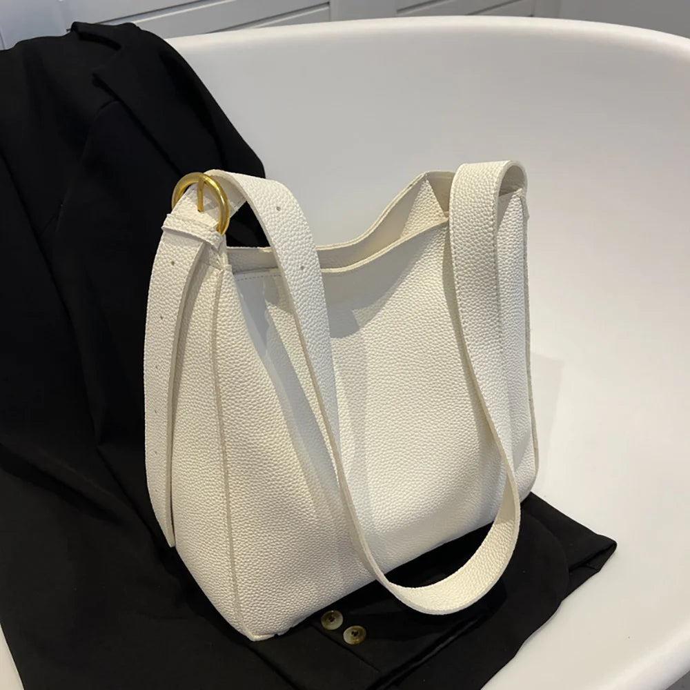 Women Messenger Pack Adjustable Straps Shoulder Bags Solid Tote Lichee Pattern P