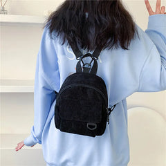 Corduroy Mini Backpack for Women