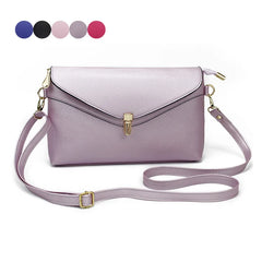 Women Mini Shoulder Bag PU Leather Solid Beach Bag Lock Catch Zipped