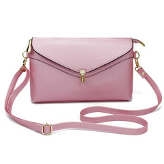 Women Mini Shoulder Bag PU Leather Solid Beach Bag Lock Catch Zipped