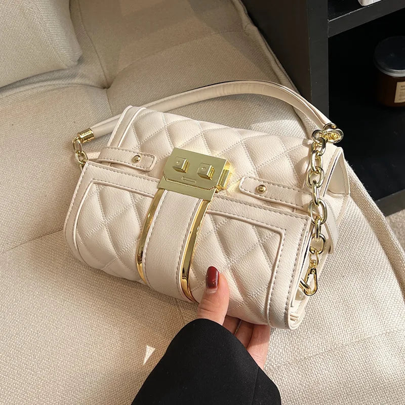 Quilted PU Leather Shoulder Crossbody Bag for Women