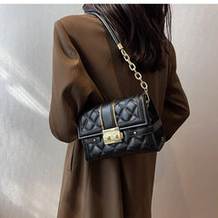 Quilted PU Leather Shoulder Crossbody Bag for Women