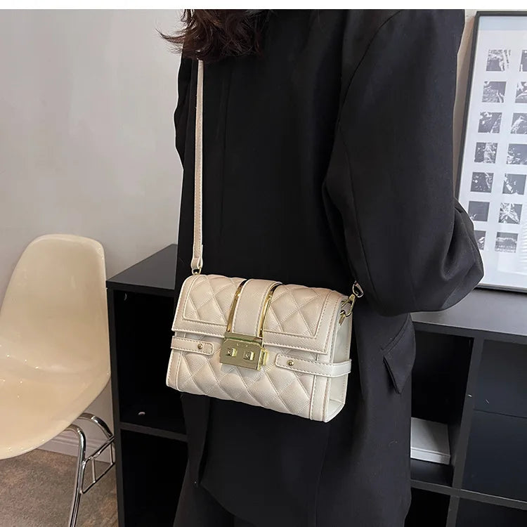 Quilted PU Leather Shoulder Crossbody Bag for Women