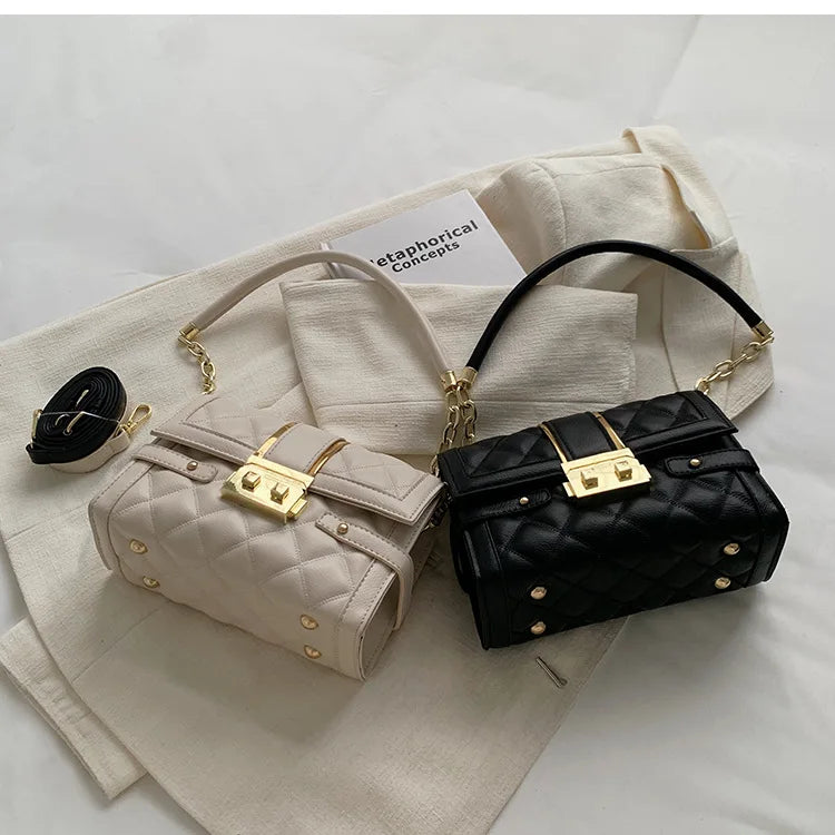 Quilted PU Leather Shoulder Crossbody Bag for Women