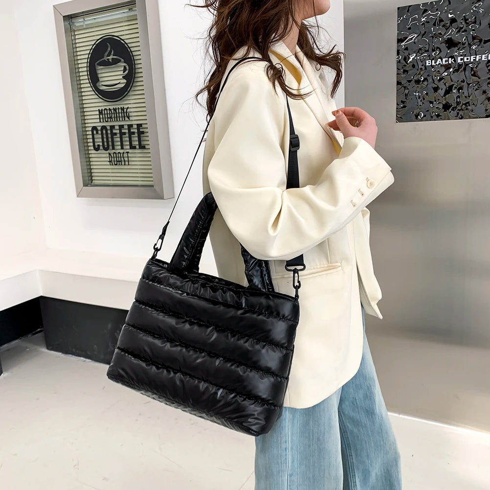 Women Nylon Embroidery Thread Shoulder Crossbody Bag