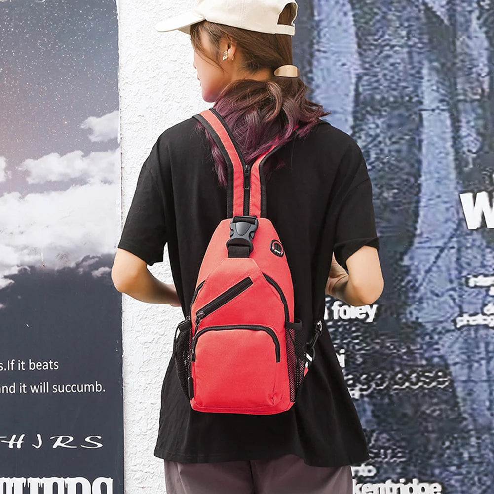 Women Oxford Shoulder Bag Large Capacity Waterproof Chest Bag