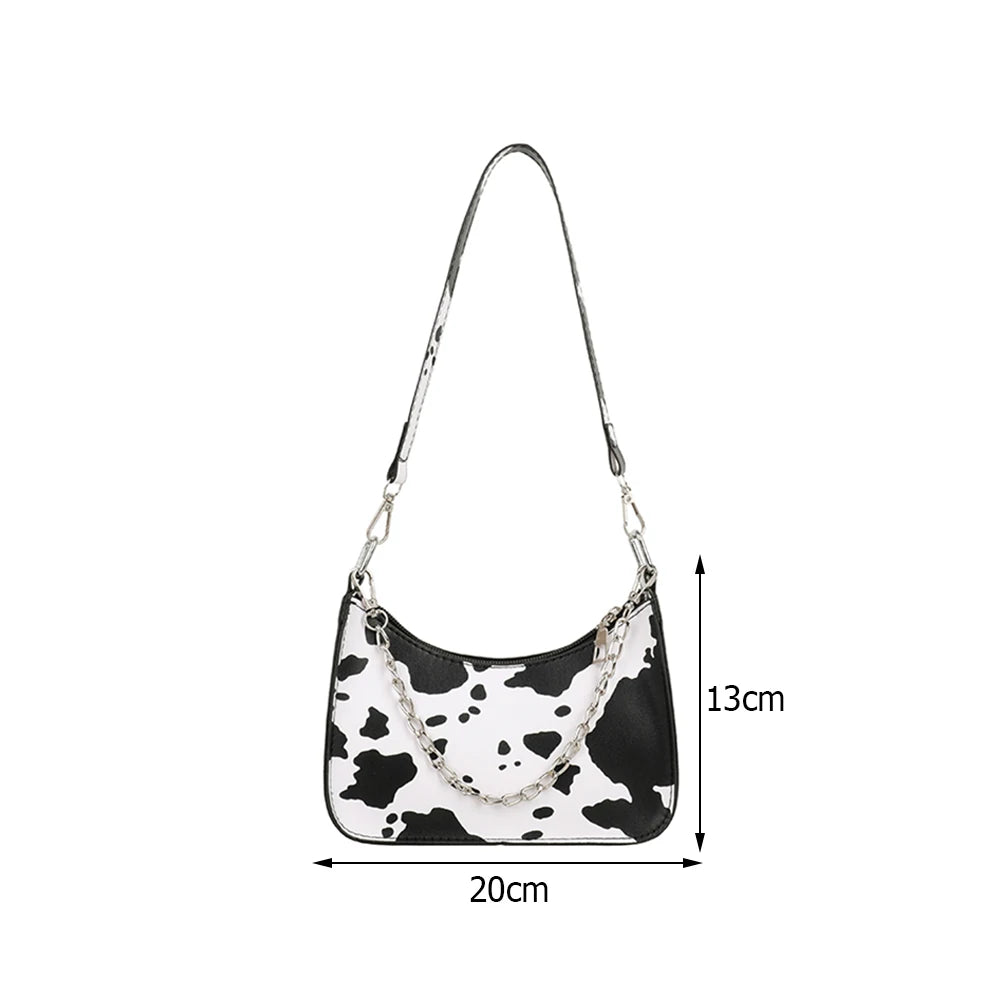 Women PU Leather Animal Pattern Printing Shoulder Underarm Bag