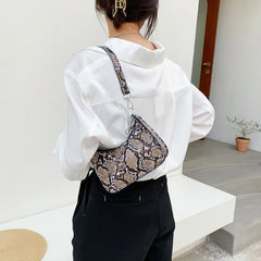 Women PU Leather Animal Pattern Printing Shoulder Underarm Bag