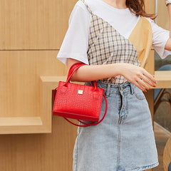 Crocodile Pattern Crossbody Bag for Women Shoulder Handbag Mini Tote