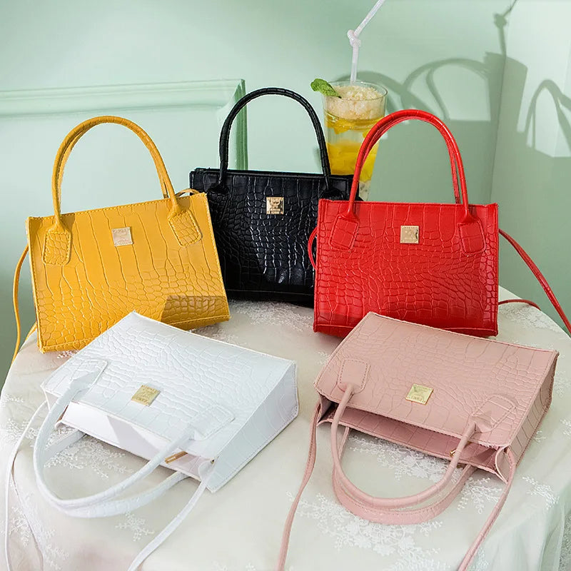 Crocodile Pattern Crossbody Bag for Women Shoulder Handbag Mini Tote