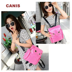 Women PU Shoulder Satchel Owl Backpack Bag Tote Rucksack Purse