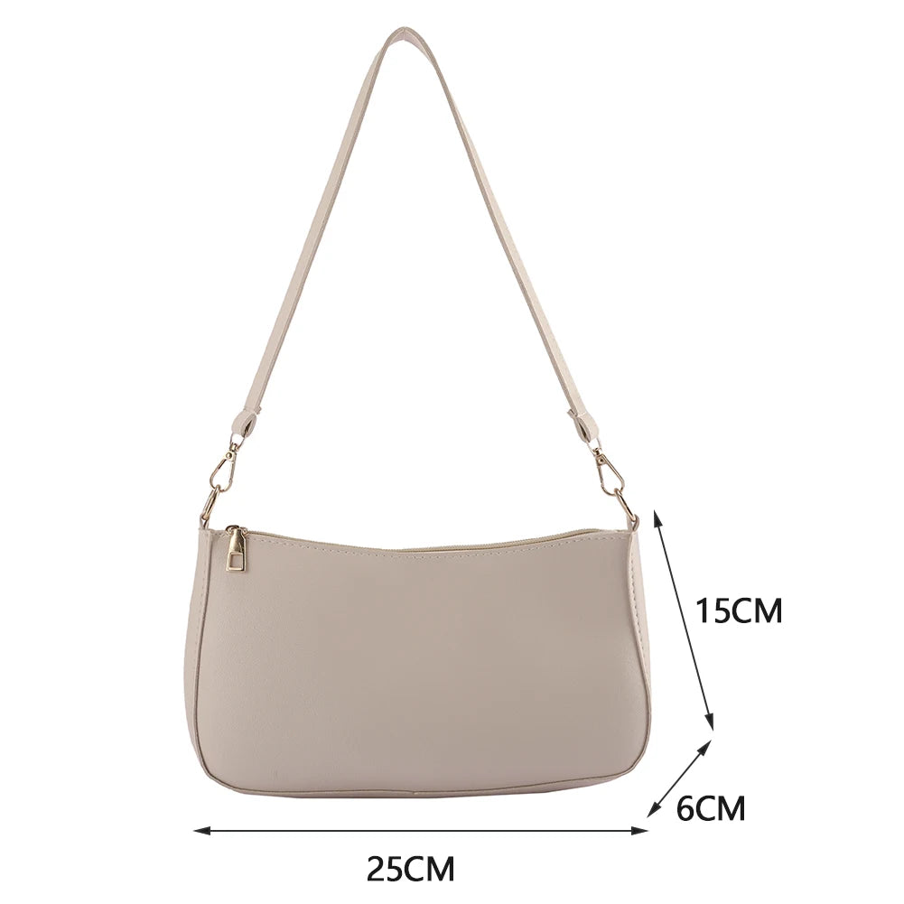Women PU Shoulder Underarm Bag Casual Solid Small Purse Handbags