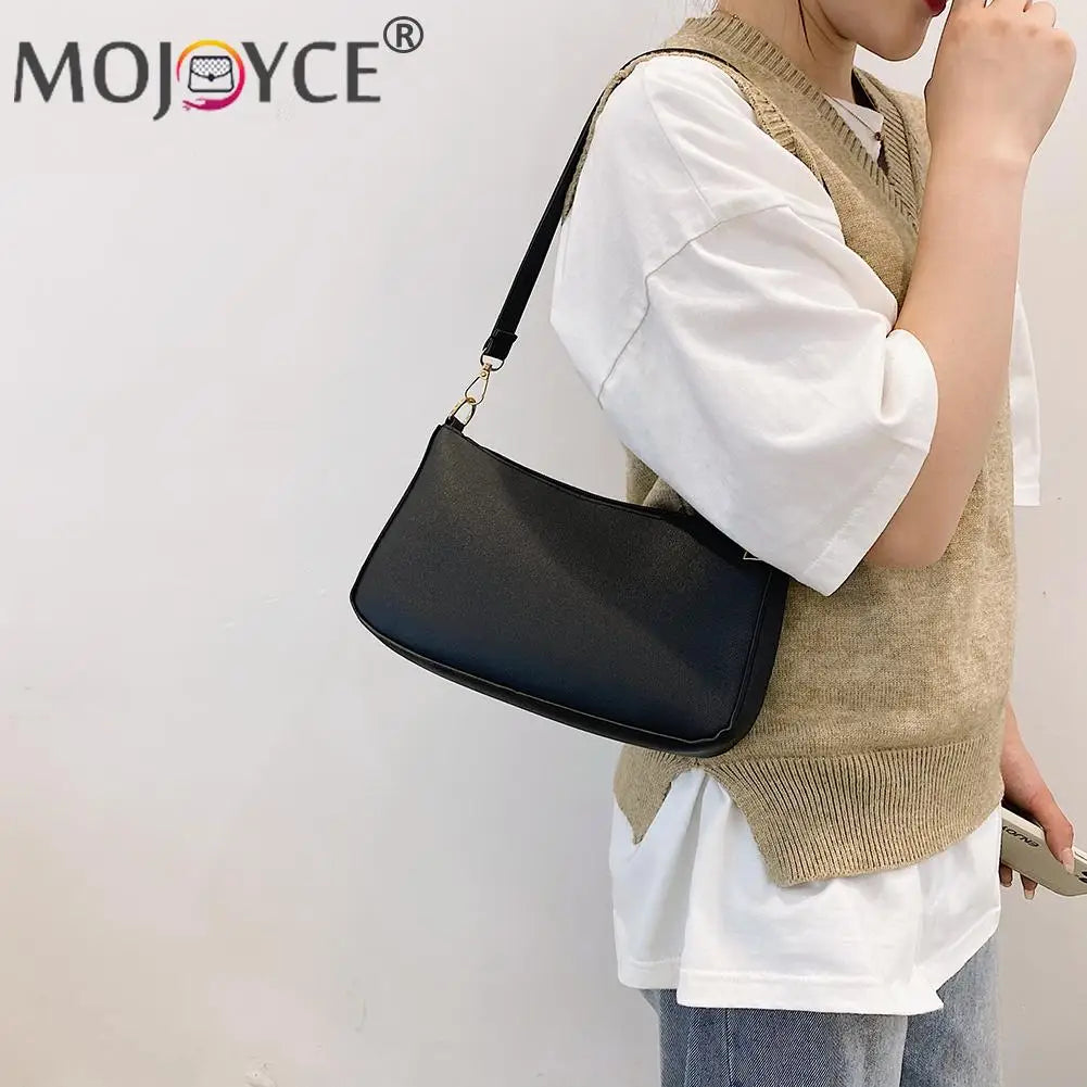 Women PU Shoulder Underarm Bag Casual Solid Small Purse Leisure Ladies Handbag