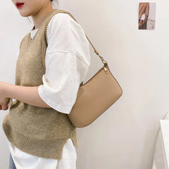Women PU Shoulder Underarm Bag Casual Solid Small Purse Leisure Ladies Handbag