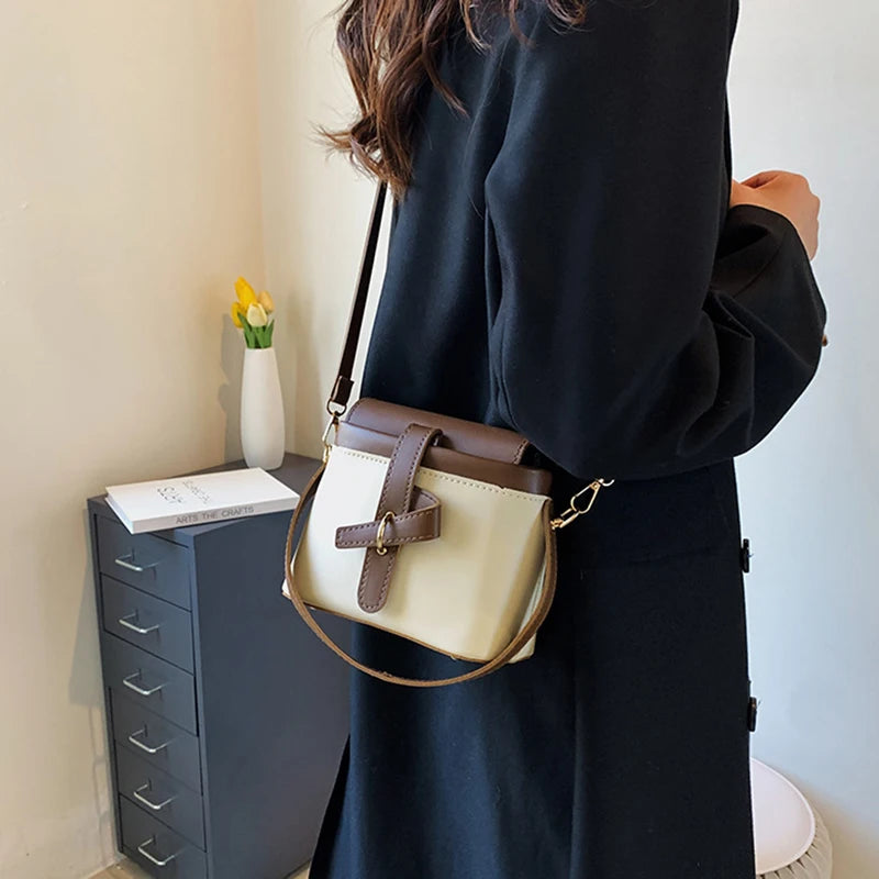 Women Panelled Bucket Crossbady Bags Clutch Shoulder Bolsos