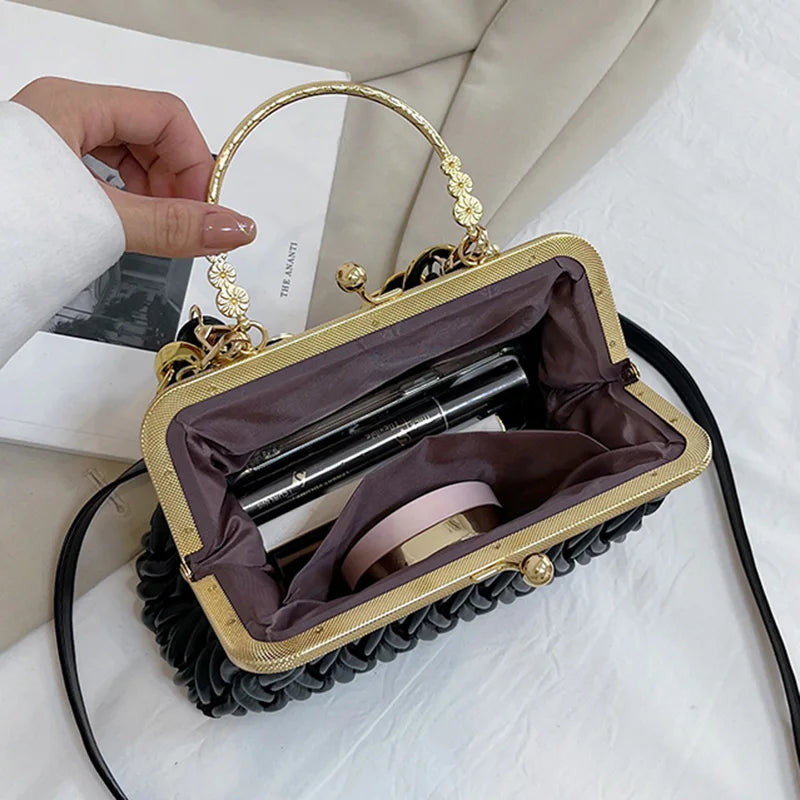 Women Pleated Shell Crossbody Bag Green Messenger