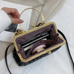 Women Pleated Shell Crossbody Bag Green Messenger