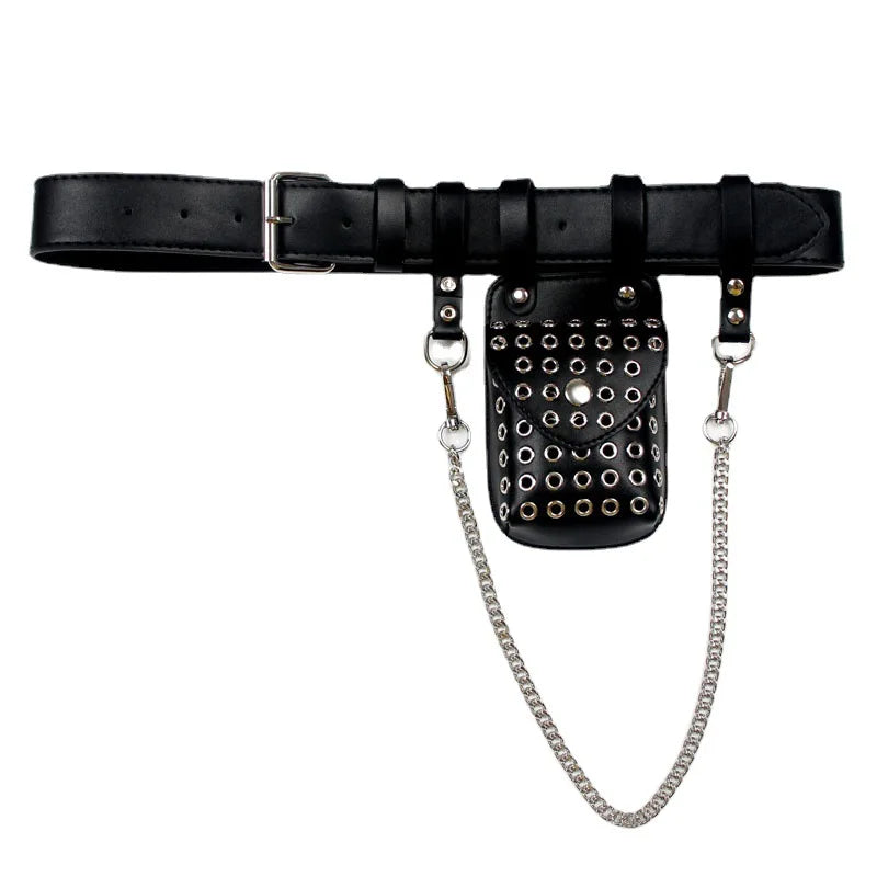 Women Plus Size Wide PU Waist Belt with Mini Bag