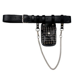 Women Plus Size Wide PU Waist Belt with Mini Bag